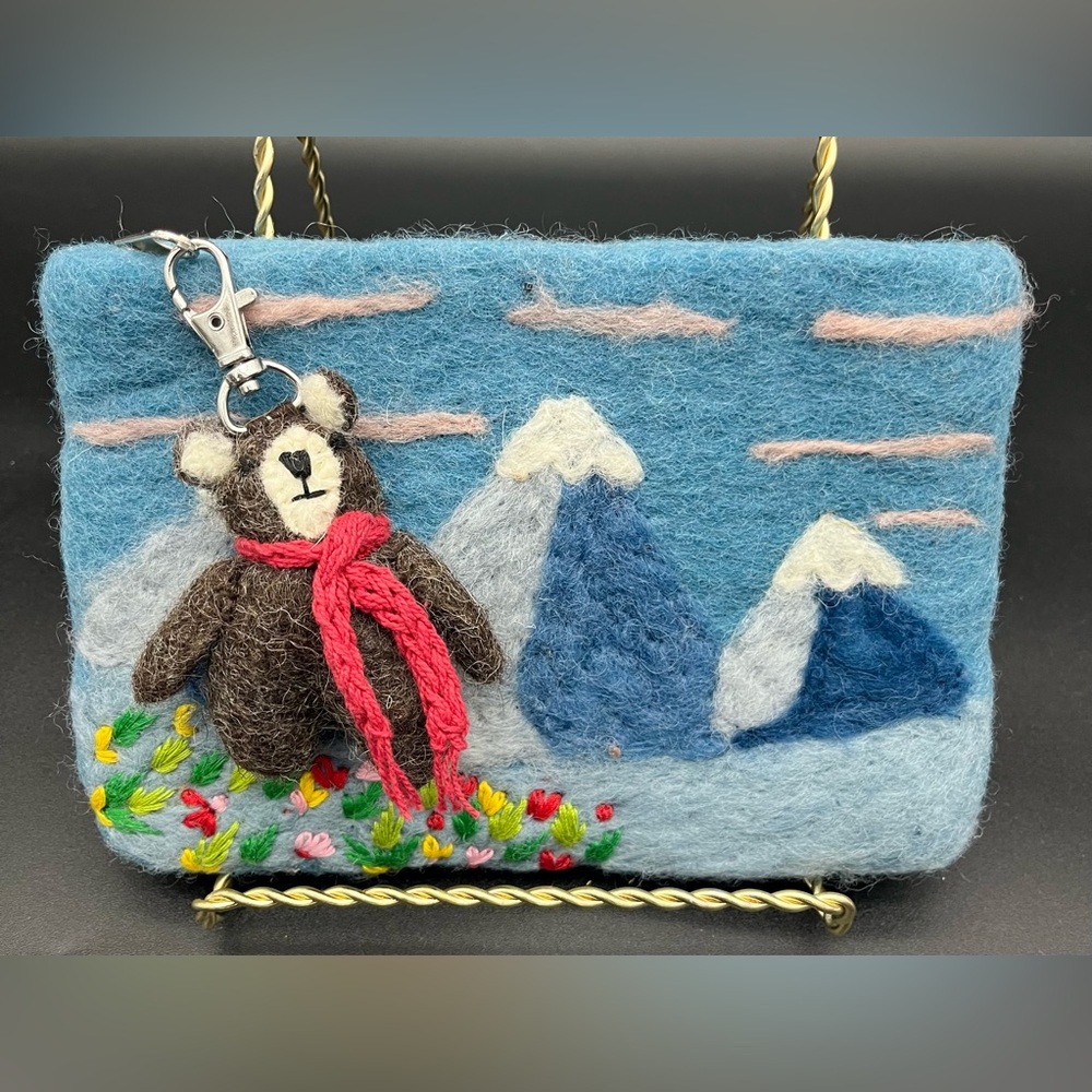 Hand crafted by artisan’s Felted Jenny Krauss Pouch - Hand dyed - Fair Trade